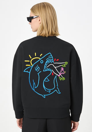 Sweatshirt Boxy Brodé "Shark"