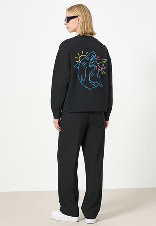 Sweatshirt Boxy Brodé "Shark"
