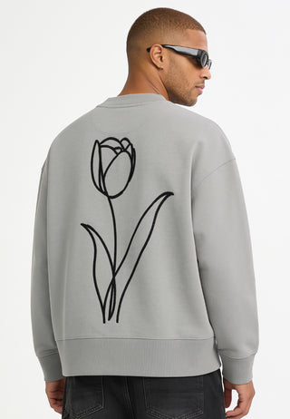 Sweatshirt Boxy Brodé "Fleur"