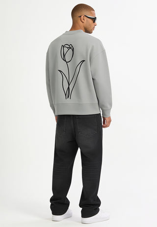 Sweatshirt Boxy Brodé "Fleur"