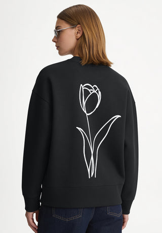 Sweatshirt Boxy Brodé "Fleur"