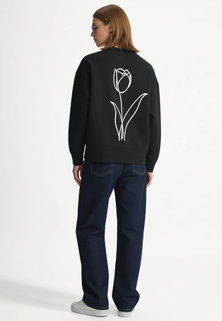 Sweatshirt Boxy Brodé "Fleur"