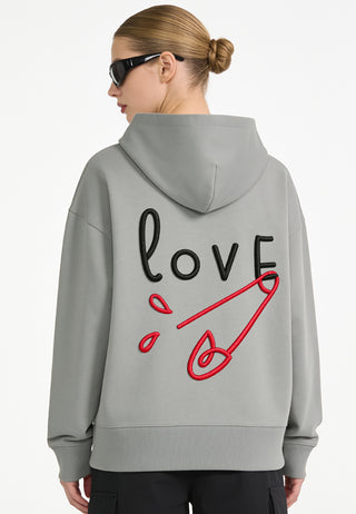 Hoodie Boxy Brodé "Love"