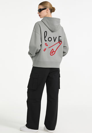 Hoodie Boxy Brodé "Love"