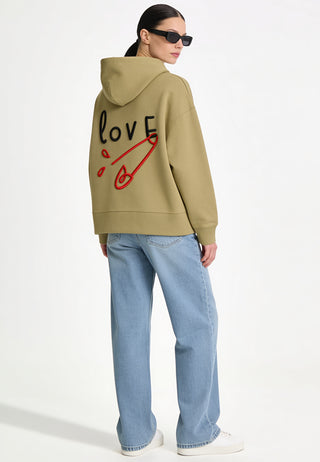 Hoodie Boxy Brodé "Love"