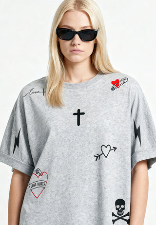 T-shirt Oversize "Tattoo Mi Amor"