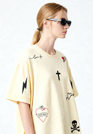 T-shirt Oversize "Tattoo Mi Amor"