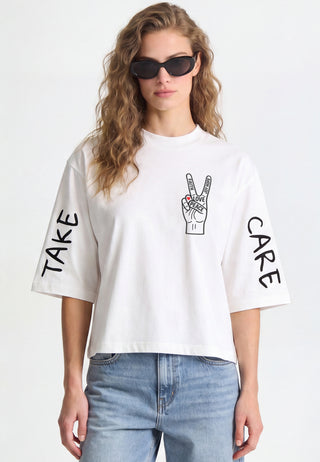 T-shirt Cropped "Take Care"