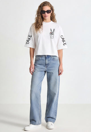 T-shirt Cropped "Take Care"