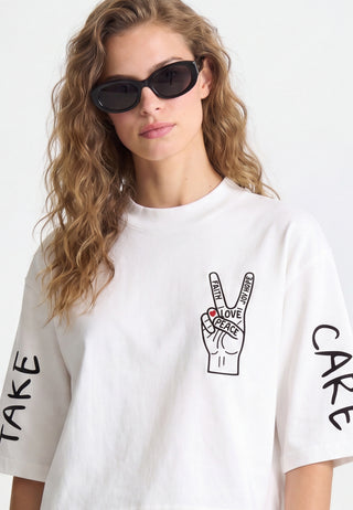 T-shirt Cropped "Take Care"