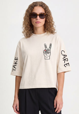 T-shirt Cropped "Take Care"