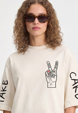 T-shirt Cropped "Take Care"
