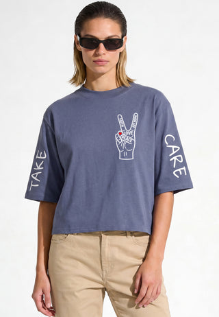 T-shirt Cropped "Take Care"