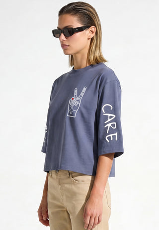 T-shirt Cropped "Take Care"