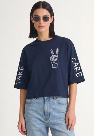 T-shirt Cropped "Take Care"