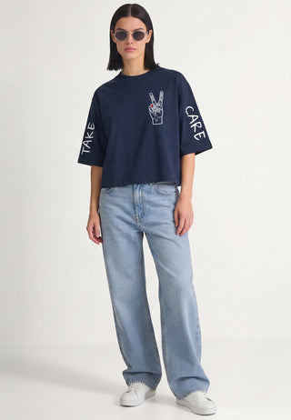 T-shirt Cropped "Take Care"