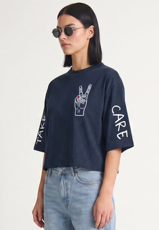 T-shirt Cropped "Take Care"