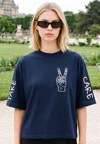 T-shirt Cropped "Take Care"