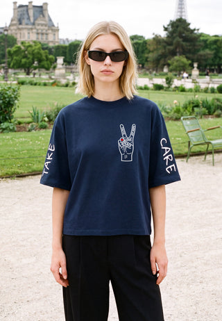 T-shirt Cropped "Take Care"