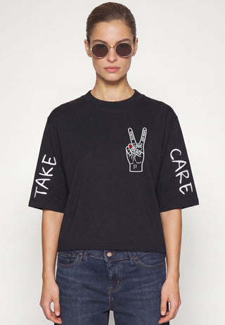 T-shirt Cropped "Take Care"