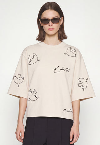 T-shirt Cropped Brodé "Liberté"