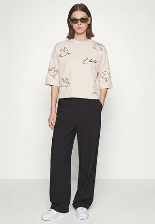 T-shirt Cropped Brodé "Liberté"