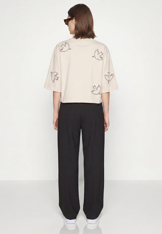 T-shirt Cropped Brodé "Liberté"