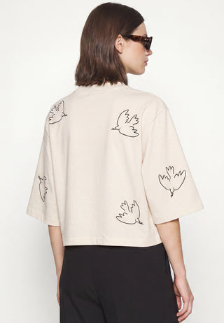 T-shirt Cropped Brodé "Liberté"
