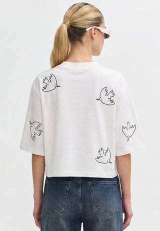 T-shirt Cropped Brodé "Liberté"