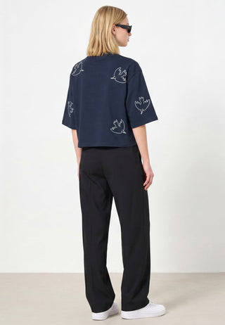 T-shirt Cropped Brodé "Liberté"