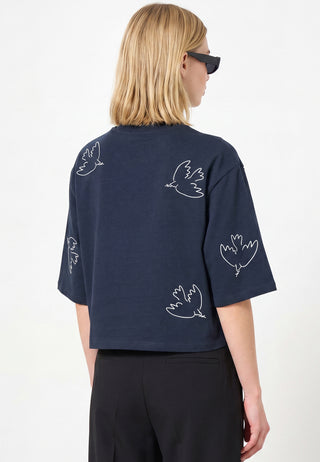 T-shirt Cropped Brodé "Liberté"