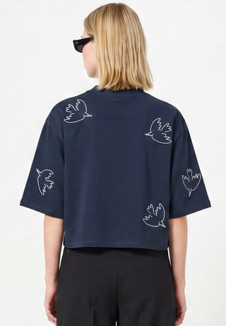 T-shirt Cropped Brodé "Liberté"