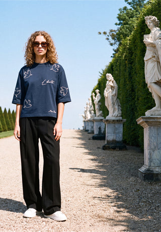 T-shirt Cropped Brodé "Liberté"