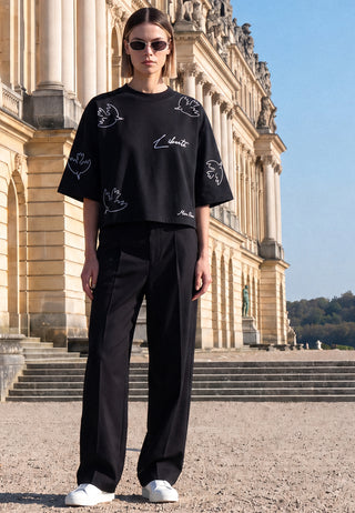 T-shirt Cropped Brodé "Liberté"