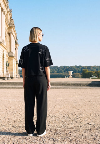 T-shirt Cropped Brodé "Liberté"