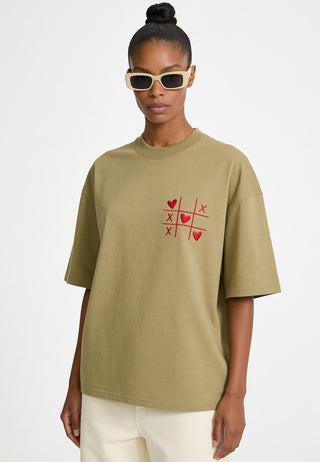 T-shirt Boxy Brodé "Love Wins"