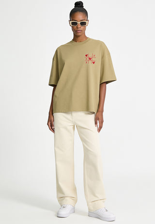 T-shirt Boxy Brodé "Love Wins"
