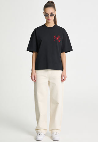 T-shirt Boxy Brodé "Love Wins"
