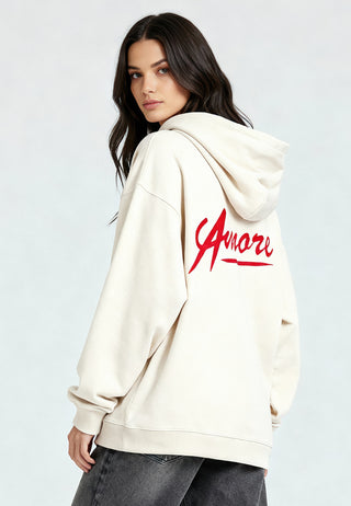 Hoodie Oversize Brodé "Amore"