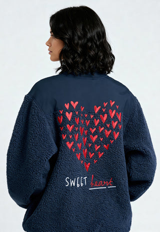 Veste Sherpa Brodée "Sweetheart"