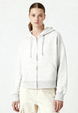 Cropped Hoodie à Zip Essentiel