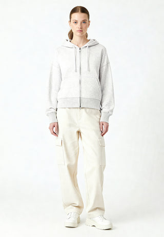 Cropped Hoodie à Zip Essentiel