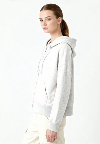 Cropped Hoodie à Zip Essentiel