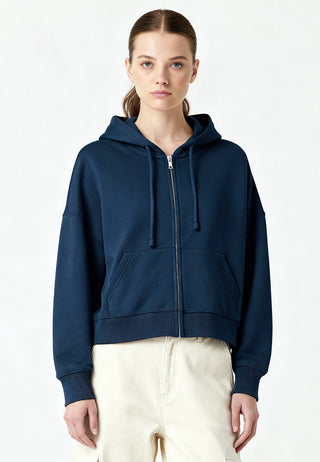 Cropped Hoodie à Zip Essentiel