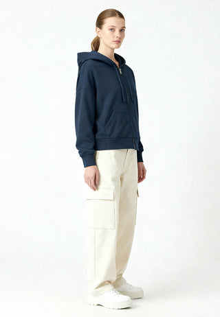 Cropped Hoodie à Zip Essentiel