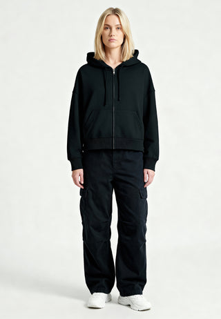 Cropped Hoodie à Zip Essentiel