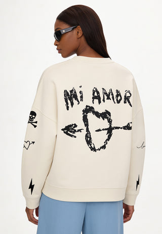 Sweatshirt Loose Fit "Tattoo Mi Amor"
