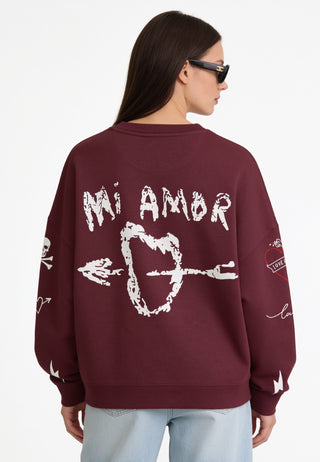 Sweatshirt Loose Fit "Tattoo Mi Amor"