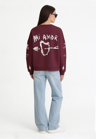 Sweatshirt Loose Fit "Tattoo Mi Amor"