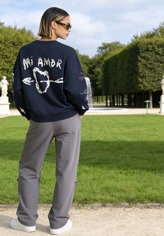 Sweatshirt Loose Fit "Tattoo Mi Amor"